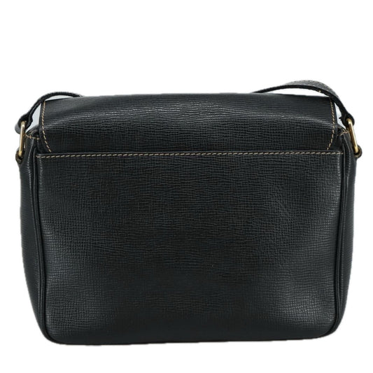Celine Circle logo Leather, BLACK, LEATHER, Shoulder bag