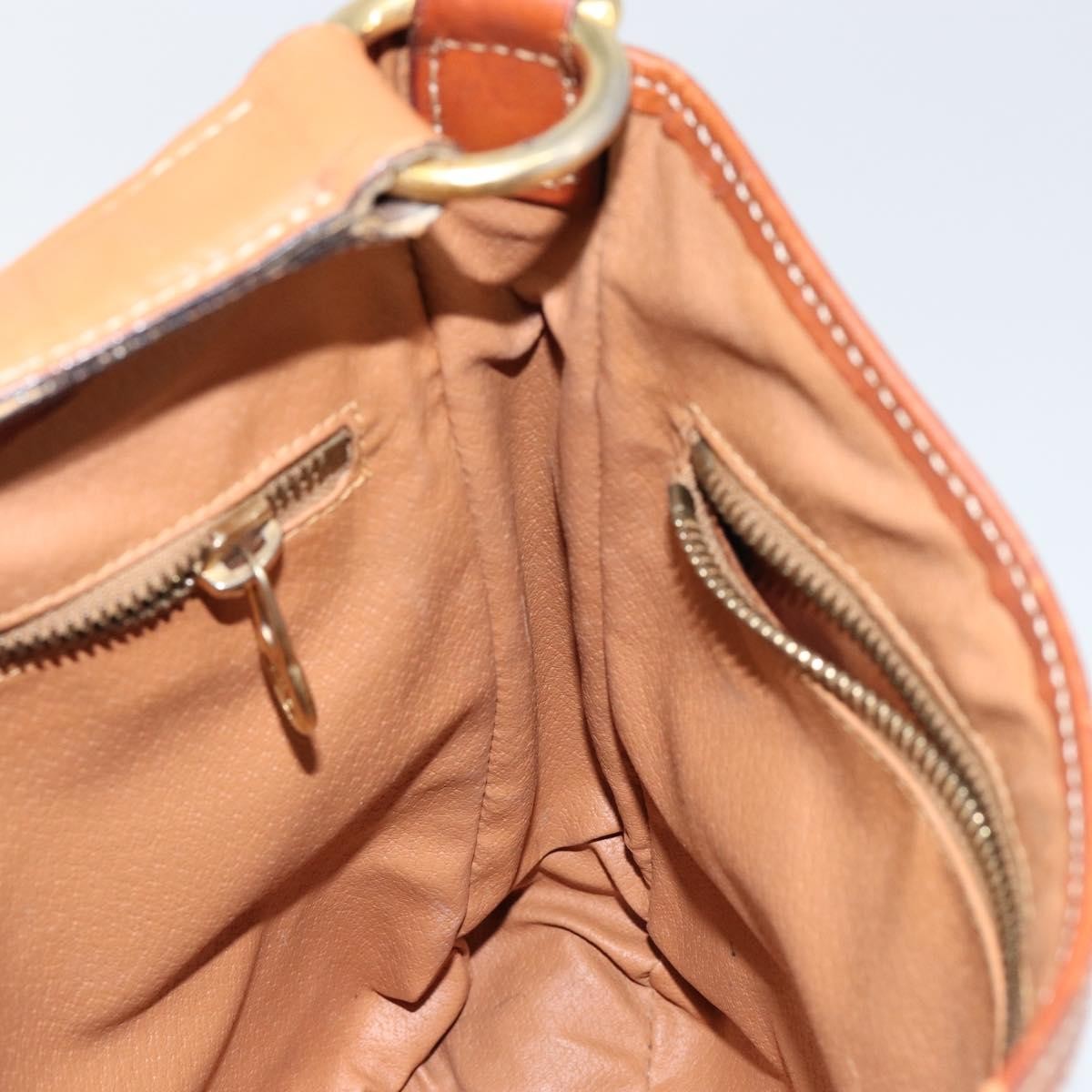 Celine Vintage Macadam Shoulder Bag Canvas and Leather, BROWN, CANVAS, Shoulder bag