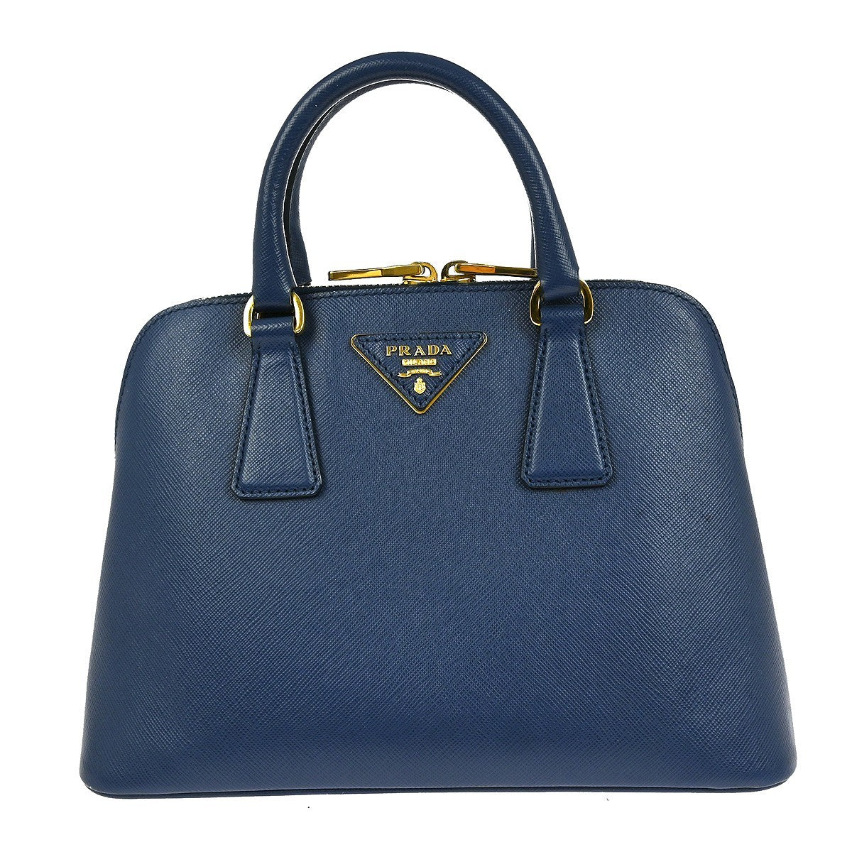 Prada Promenade Bag Saffiano Leather, BLUE, LEATHER, Handbag