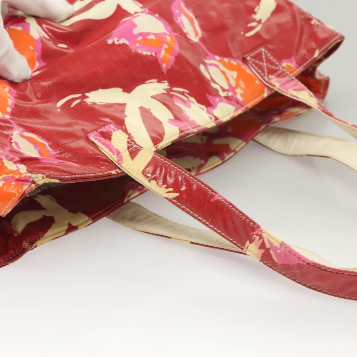 Chanel Vintage Floral Tote Patent leather, RED, PATENT_LEATHER, Tote bag