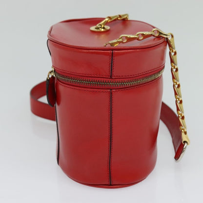 Celine Vanity bag Leather, RED, LEATHER, Shoulder bag