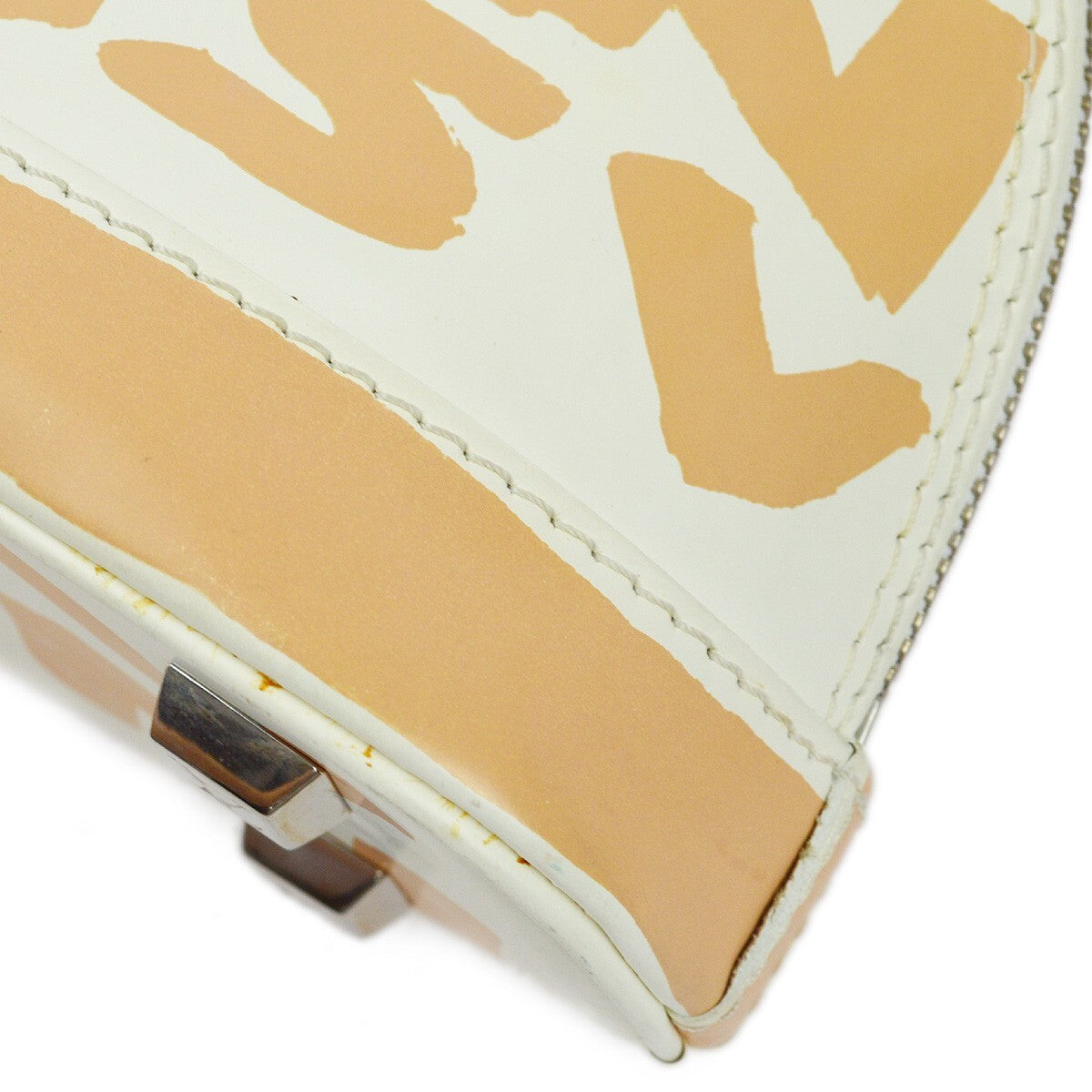 Louis Vuitton Alma Handbag Limited Edition Graffiti Leather, Beige, Leather, Handbag