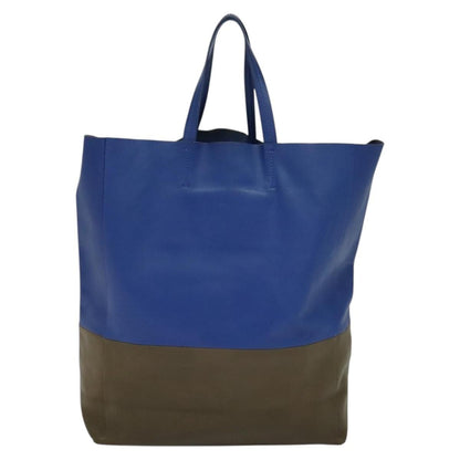 Celine Vertical Cabas Tote Leather, BLUE, LEATHER, Tote bag