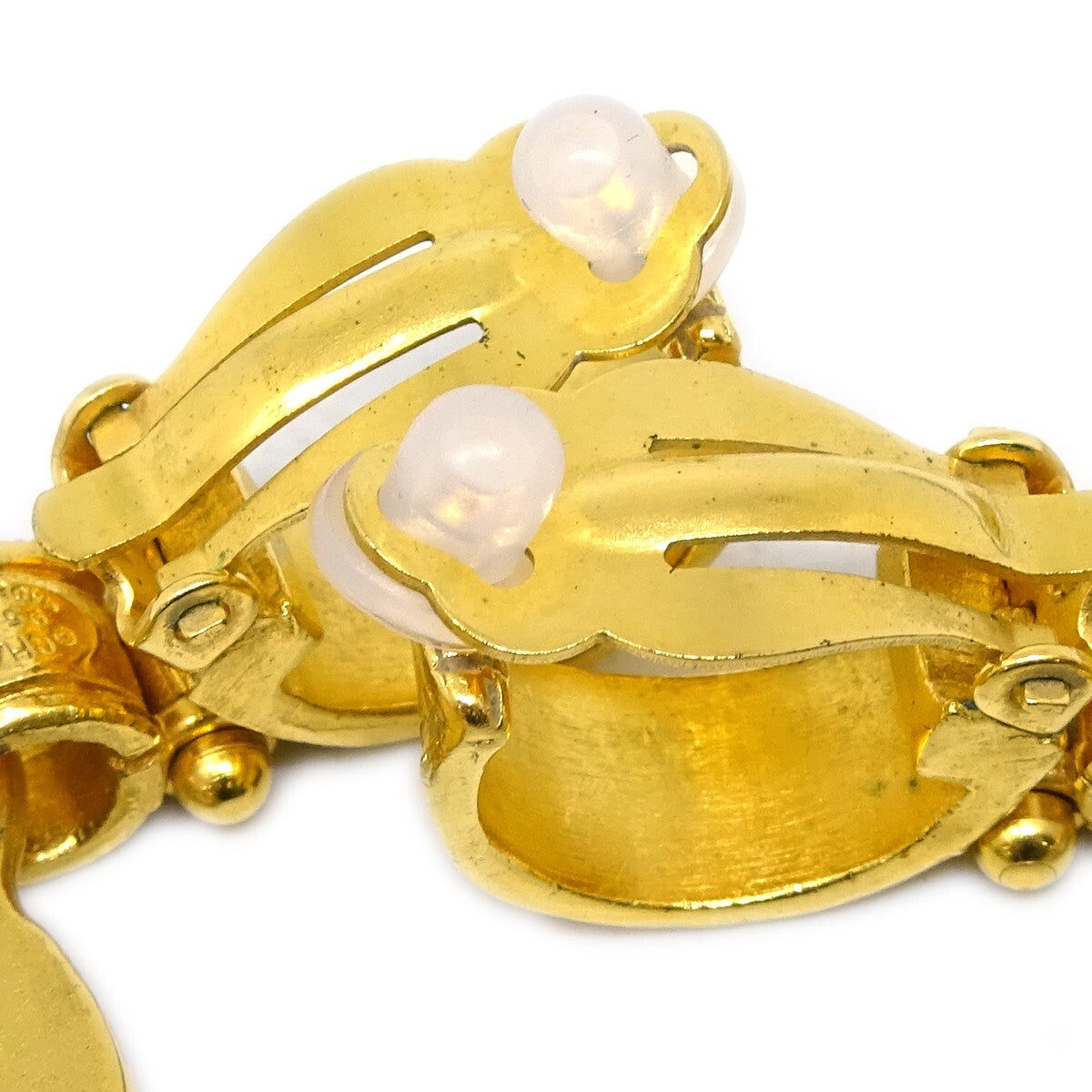 Chanel Vintage CC Heart Cut Out Drop Clip-On Earrings Metal, GOLD, GOLD_PLATED, Earrings