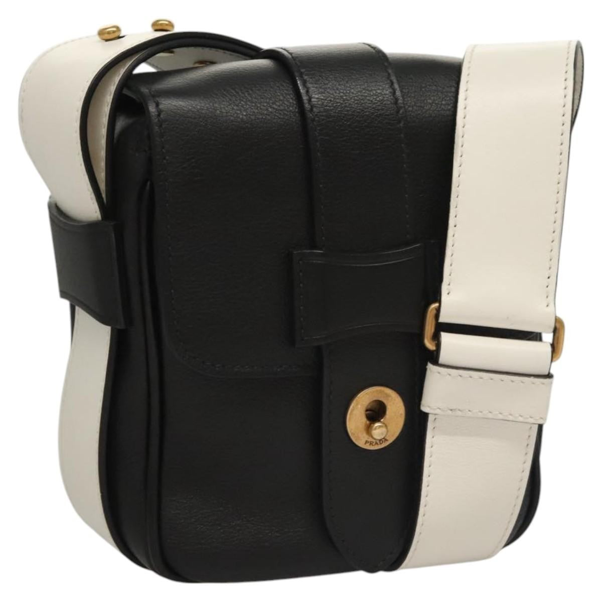 Prada Turnlock Flap Crossbody Bag Leather, BLACK, LEATHER, Shoulder bag