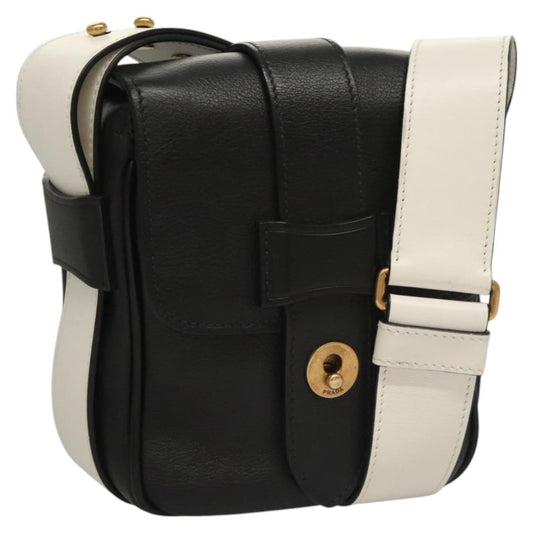 Prada Turnlock Flap Crossbody Bag Leather, BLACK, LEATHER, Shoulder bag
