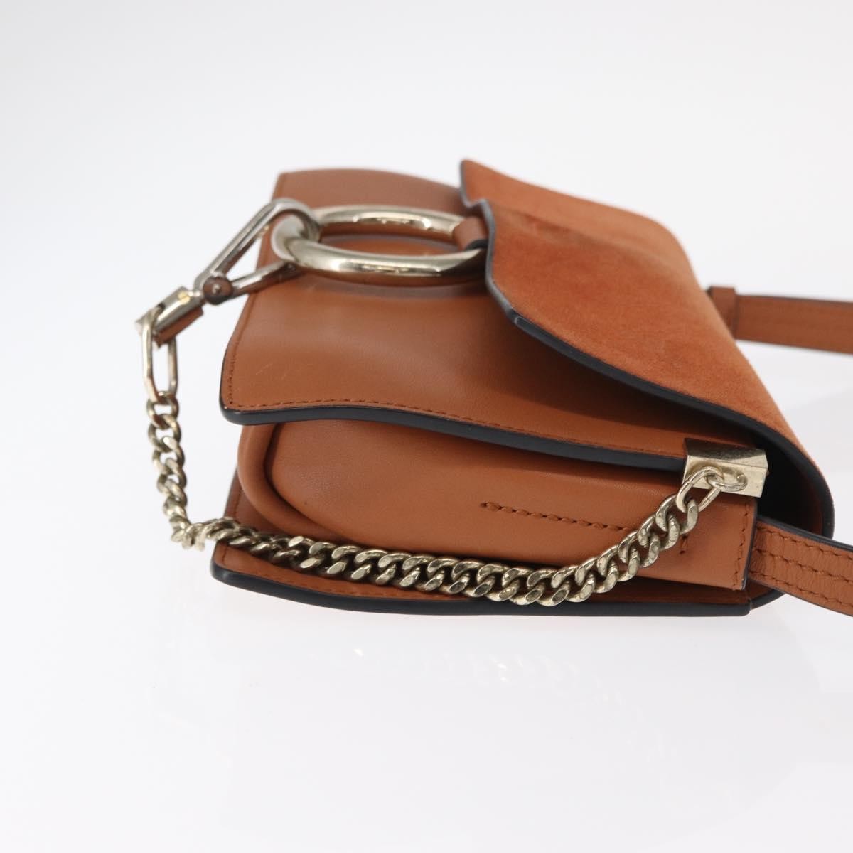 Chloe Faye Shoulder Bag Leather and Suede, BROWN, SUEDE, Shoulder bag
