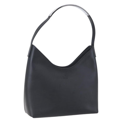 Gucci Metal Handle Hobo Leather, BLACK, LEATHER, Shoulder bag