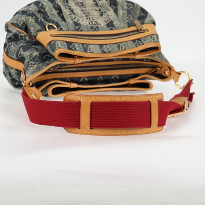 Louis Vuitton Porte Epaule Raye Handbag Striped Monogram Denim, BLUE, DENIM_JEANS, Handbag