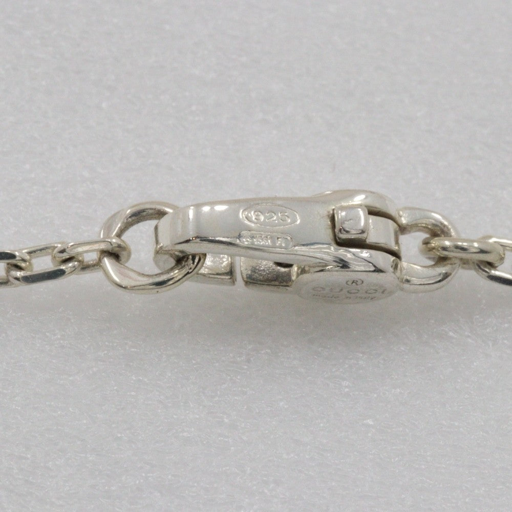 Gucci Interlocking G Plate Pendant Chain Necklace Silver 925, SILVER, SILVER, Necklace