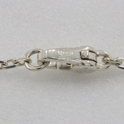 Gucci Interlocking G Plate Pendant Chain Necklace Silver 925, SILVER, SILVER, Necklace