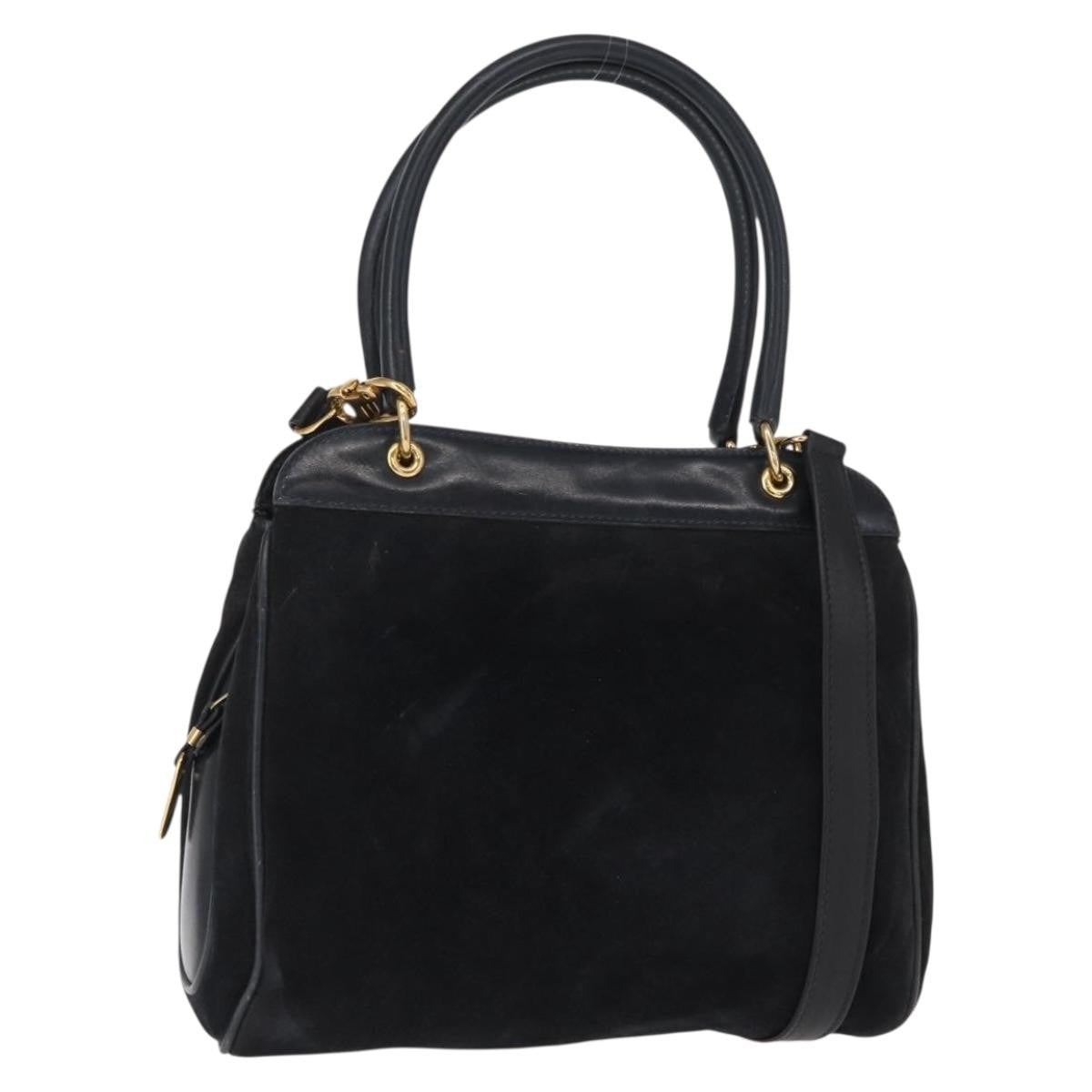 Gucci Vintage Handbag Suede, BLACK, SUEDE, Handbag