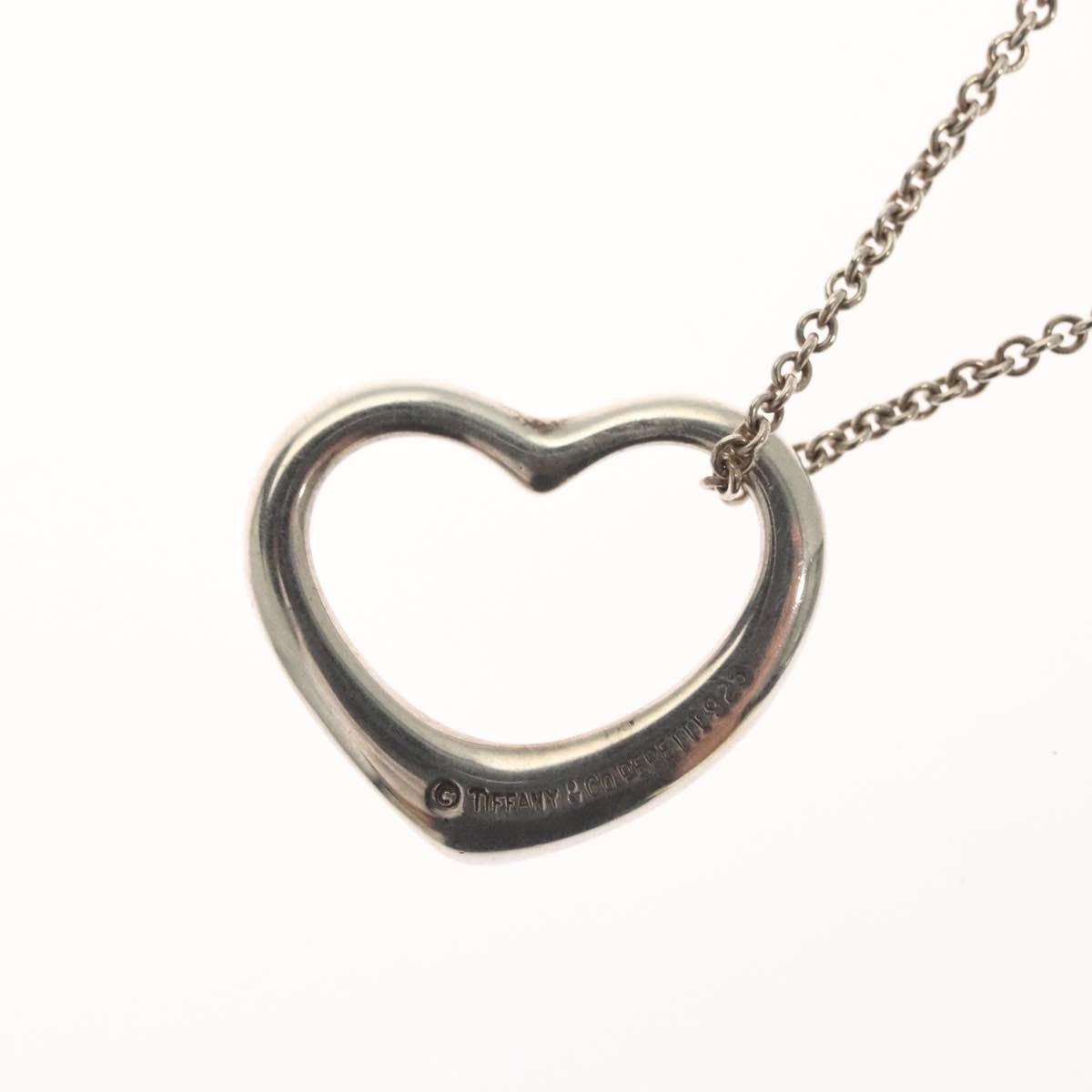 Tiffany & Co. Elsa Peretti Open Heart Pendant Necklace Sterling Silver, SILVER, SILVER, Necklace