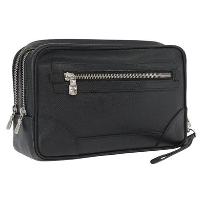 Louis Vuitton Pavel Handbag Taiga Leather, BLACK, LEATHER, Clutche & pouche