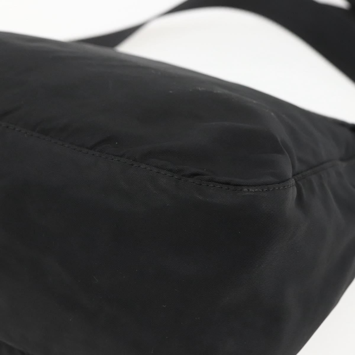 Prada Buckle Messenger Bag Tessuto, BLACK, NYLON, Shoulder bag