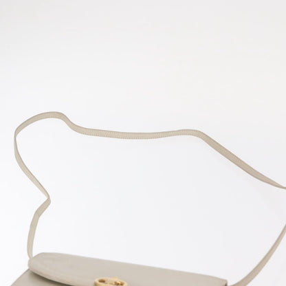 Celine Vintage Shoulder Bag Leather, ECRU, LEATHER, Shoulder bag