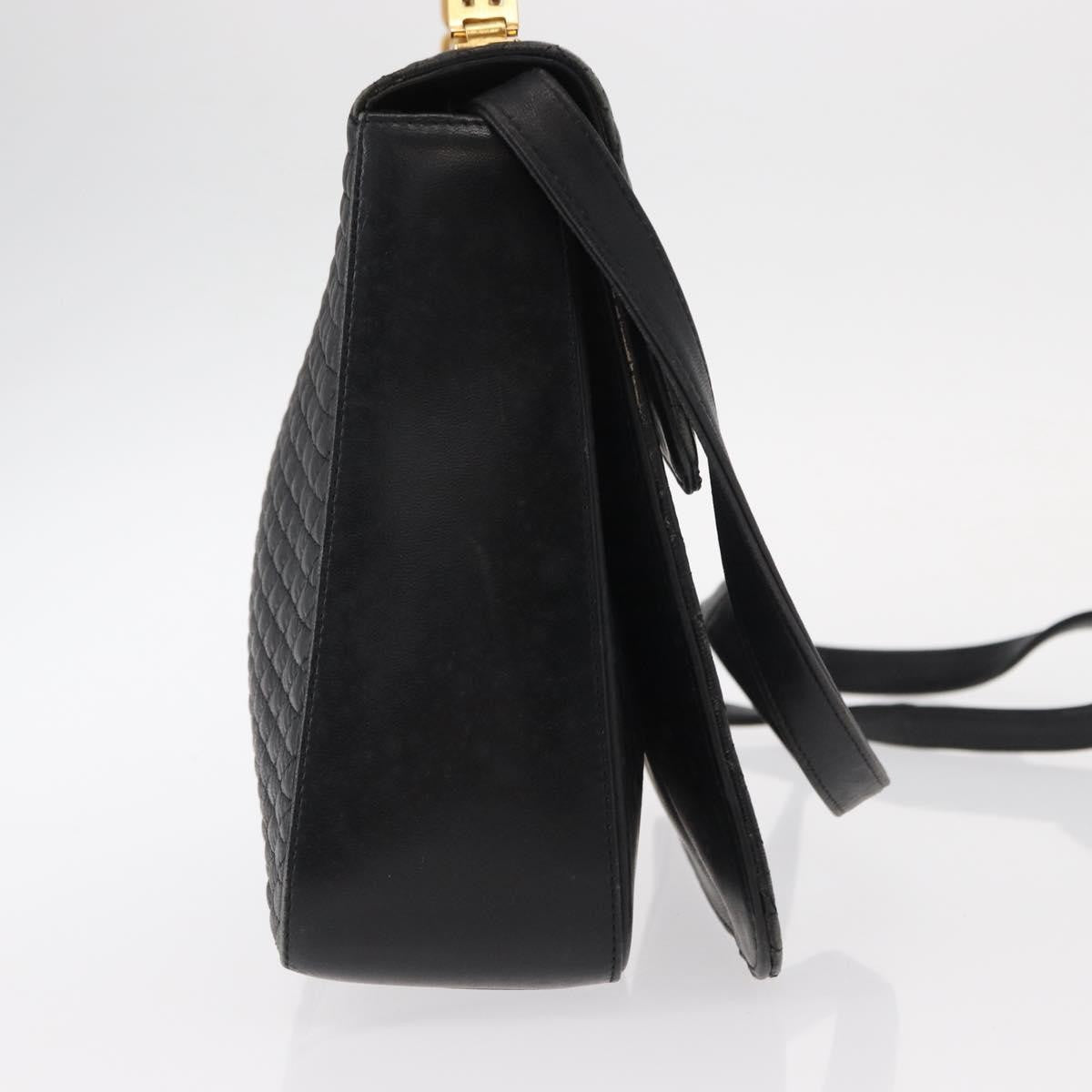 Bally Vintage Handbag Quilted Leather, BLACK, LEATHER, Handbag