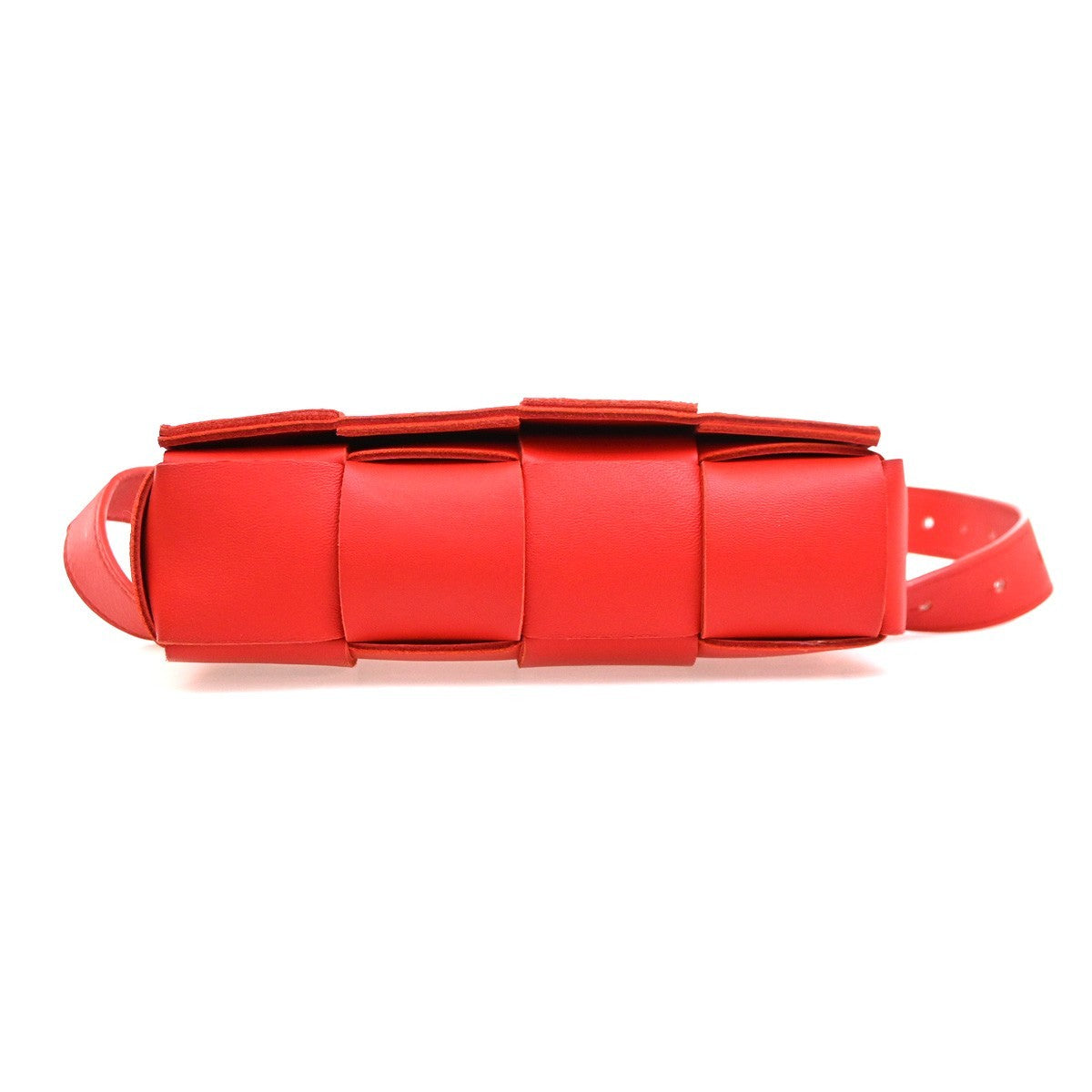 Bottega Veneta Cassette Belt Bag Maxi Intrecciato Leather, Red, Leather, Clutch