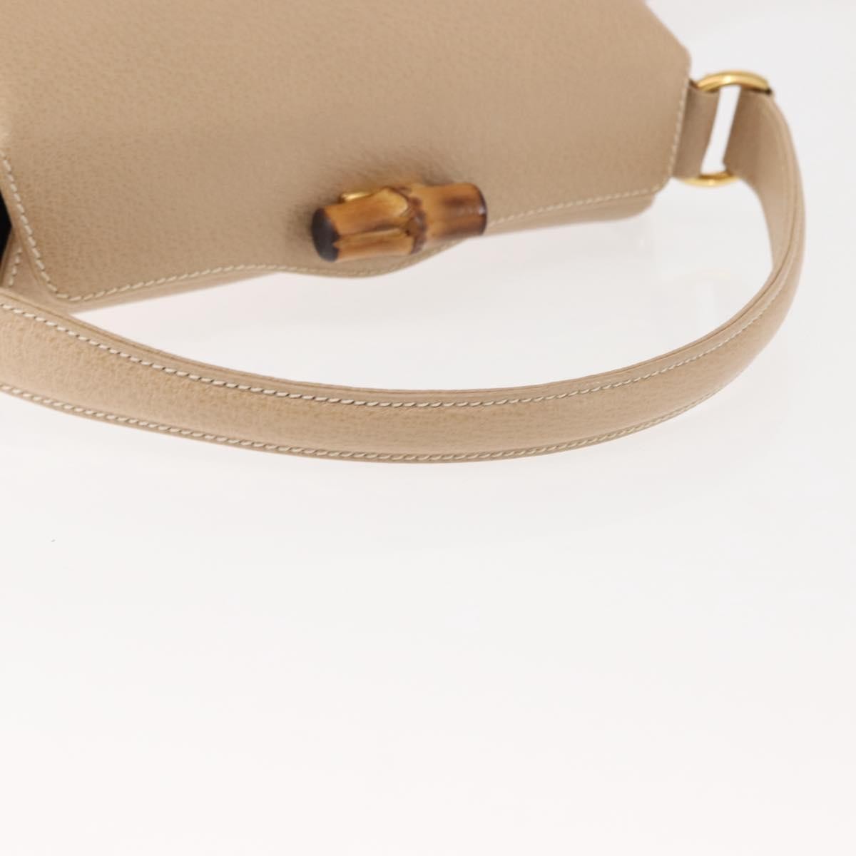 Gucci Vintage Convertible Bamboo Box Crossbody Bag Leather, BEIGE, LEATHER, Crossbody bag