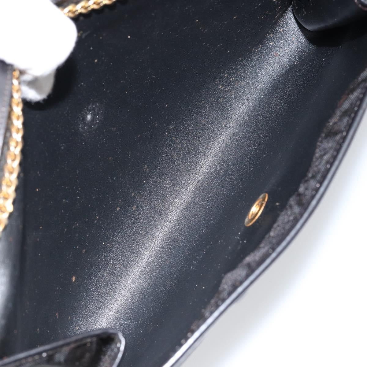 Christian Dior Vintage CD Chain Flap Shoulder Bag Diorissimo Canvas, Black, Nylon, Shoulder Bag