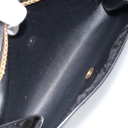 Christian Dior Vintage CD Chain Flap Shoulder Bag Diorissimo Canvas, Black, Nylon, Shoulder Bag