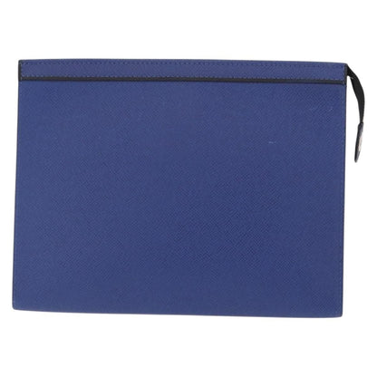 Louis Vuitton Pochette Voyage Taiga Leather, Blue, Leather, Clutch