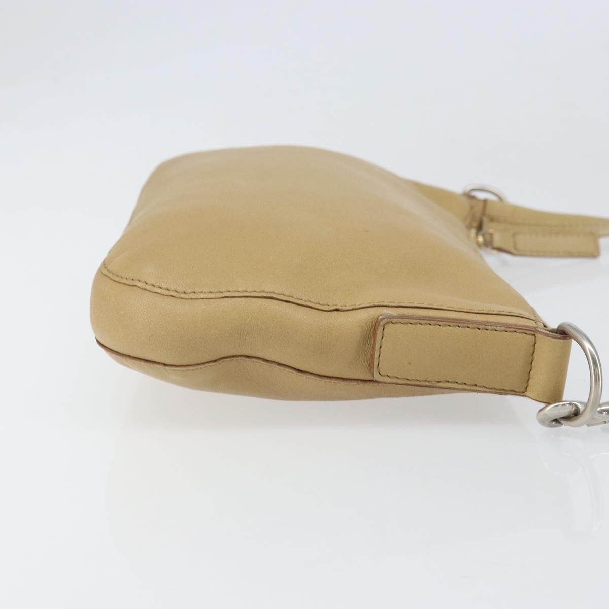 Celine Vintage Shoulder Bag Leather, BEIGE, LEATHER, Shoulder bag