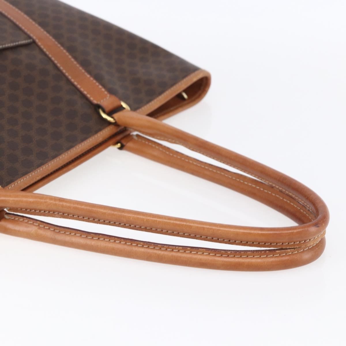 Celine Vintage Macadam Tote bag Canvas, BROWN, PVC, Tote bag