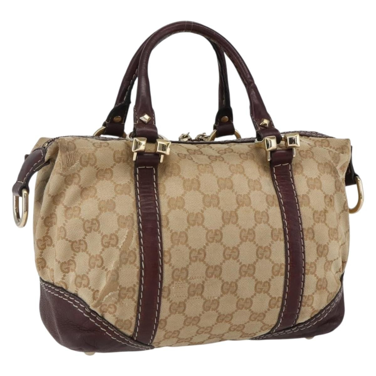 Gucci Vintage Handbag GG Canvas, BEIGE, CANVAS, Handbag