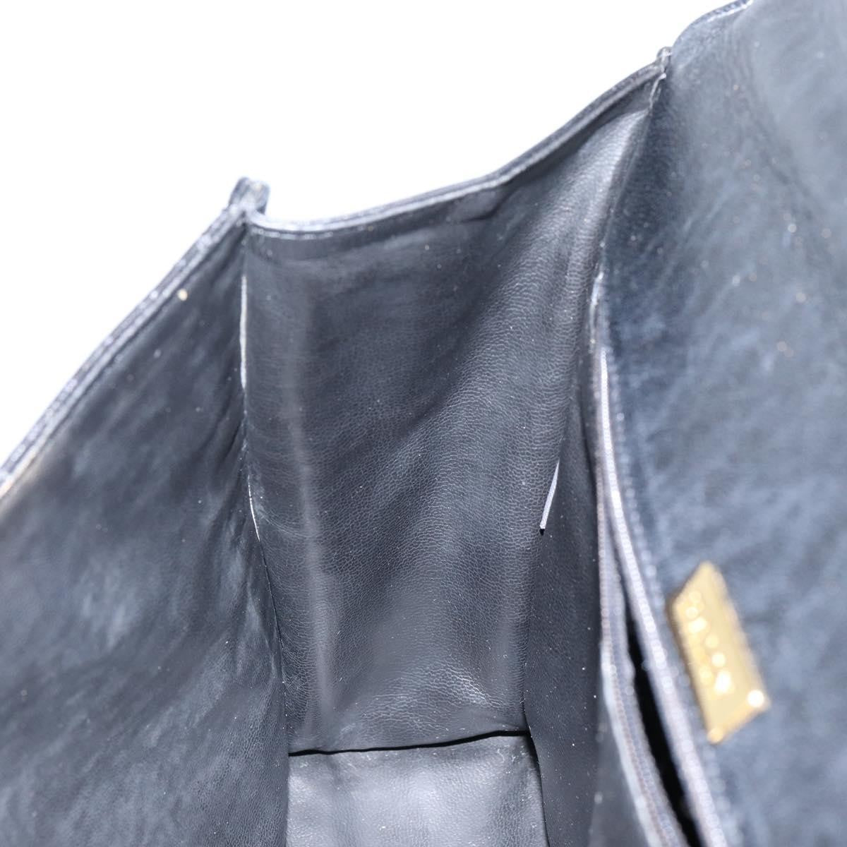 Bally Vintage Flap Handbag Quilted Leather, Black, Leather, Handbag