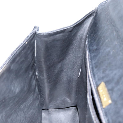 Bally Vintage Flap Handbag Quilted Leather, Black, Leather, Handbag