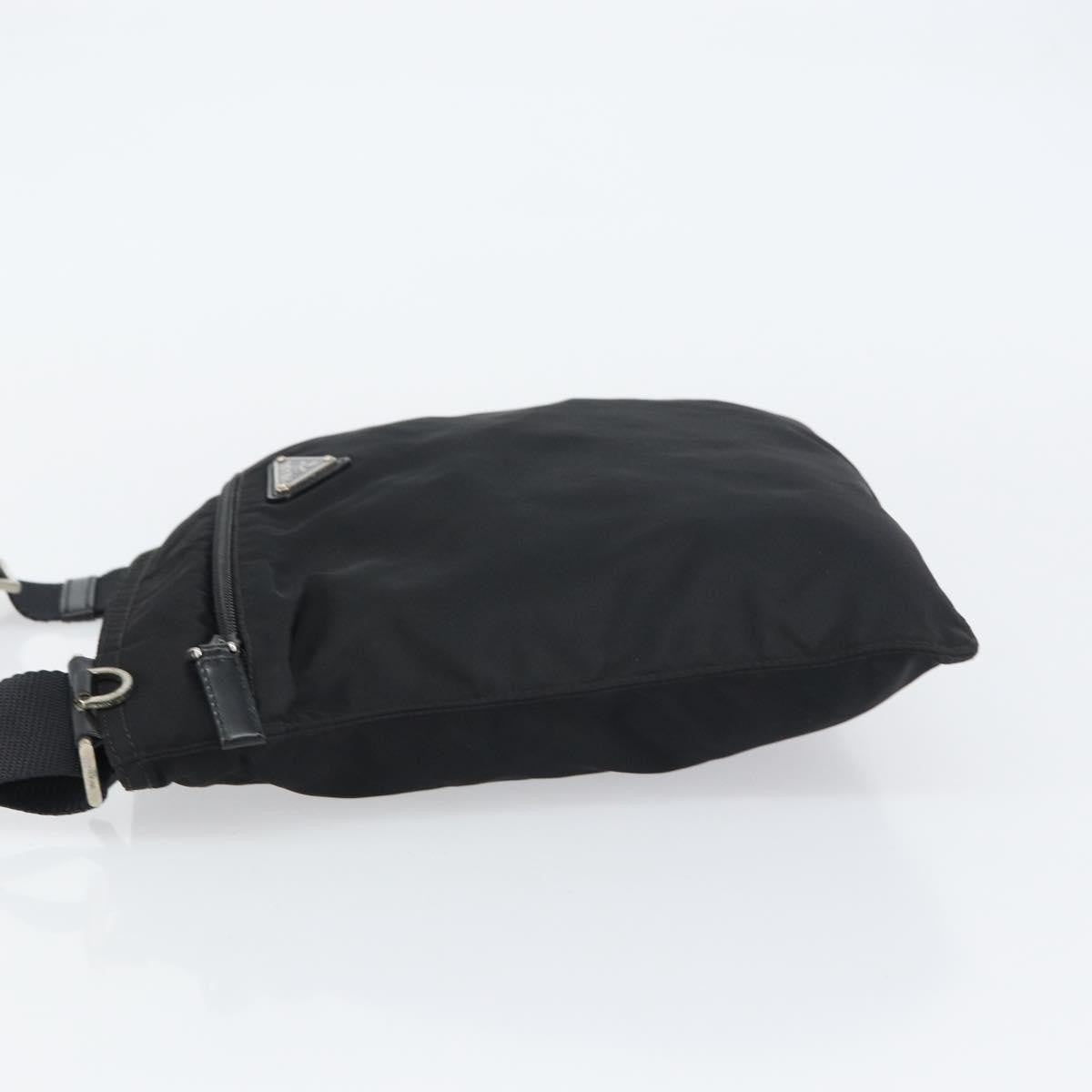 Prada Front Pocket Messenger Bag Tessuto, BLACK, NYLON, Shoulder bag