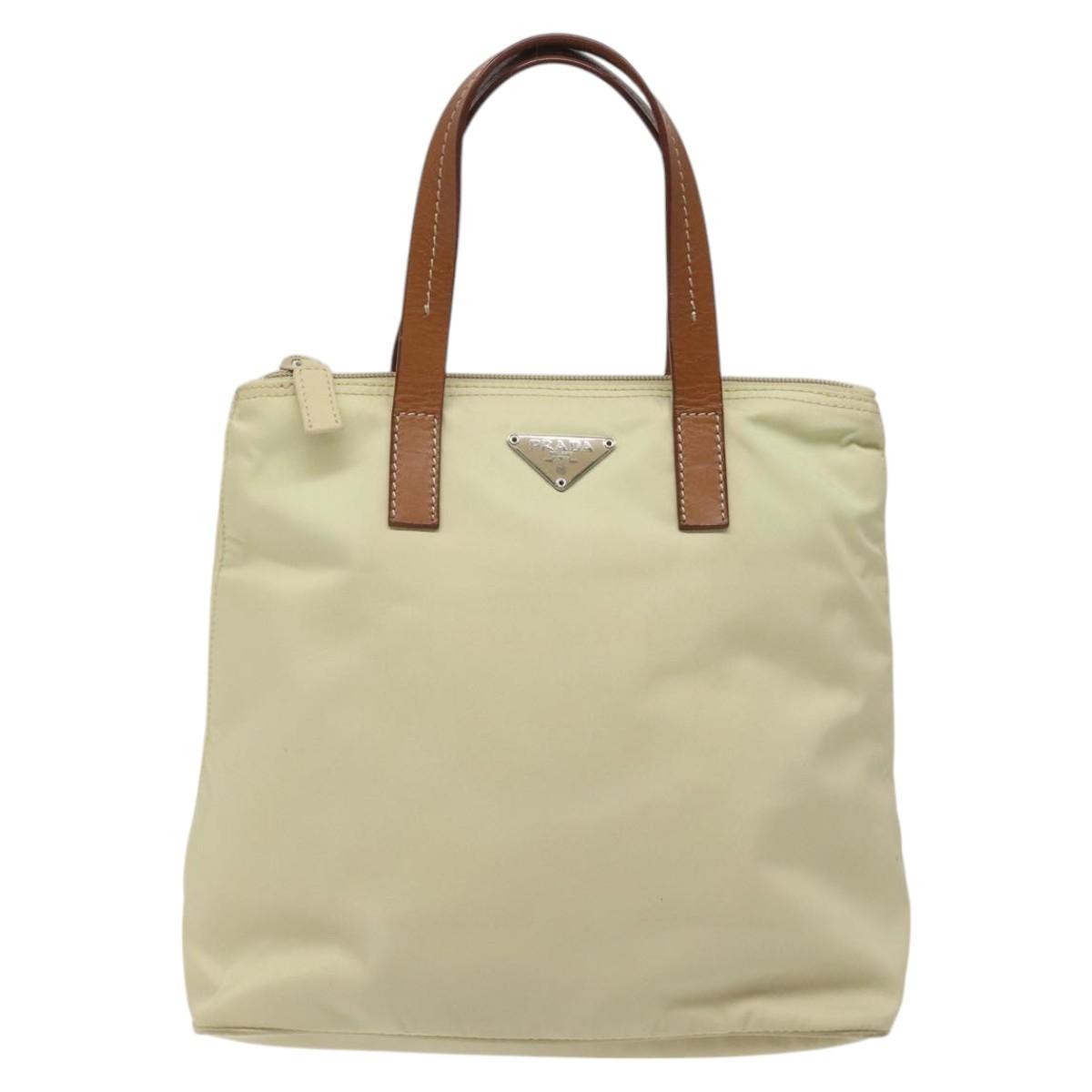Prada Vintage Tote Tessuto, White, Nylon, Tote Bag