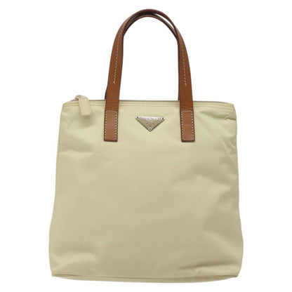 Prada Vintage Tote Tessuto, White, Nylon, Tote Bag