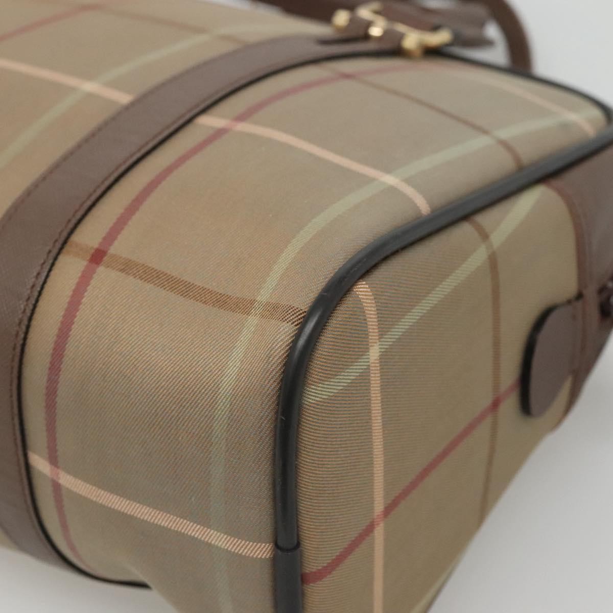 Burberry Nova Check Bowling Bag Canvas, BROWN, CANVAS, Handbag