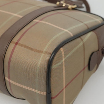 Burberry Nova Check Bowling Bag Canvas, BROWN, CANVAS, Handbag