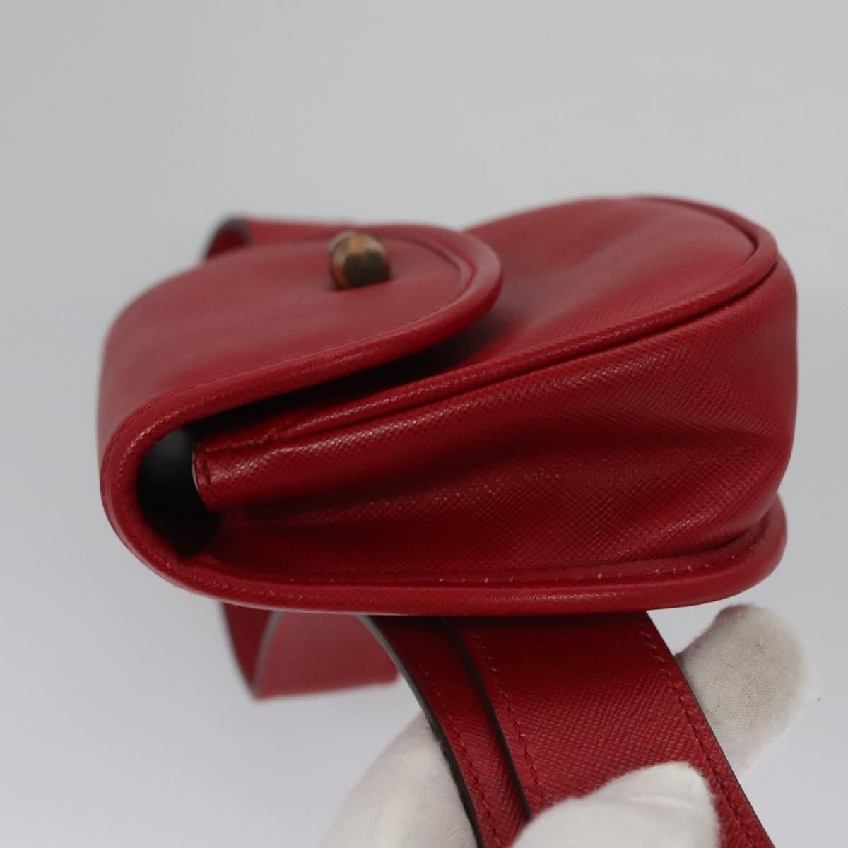 Gucci Bamboo 1947 Belt Bag Leather, RED, LEATHER, Clutche & pouche