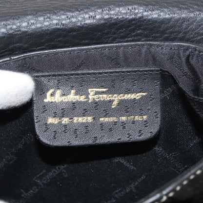 Salvatore Ferragamo Flap Shoulder Bag Leather, BLACK, LEATHER, Shoulder bag