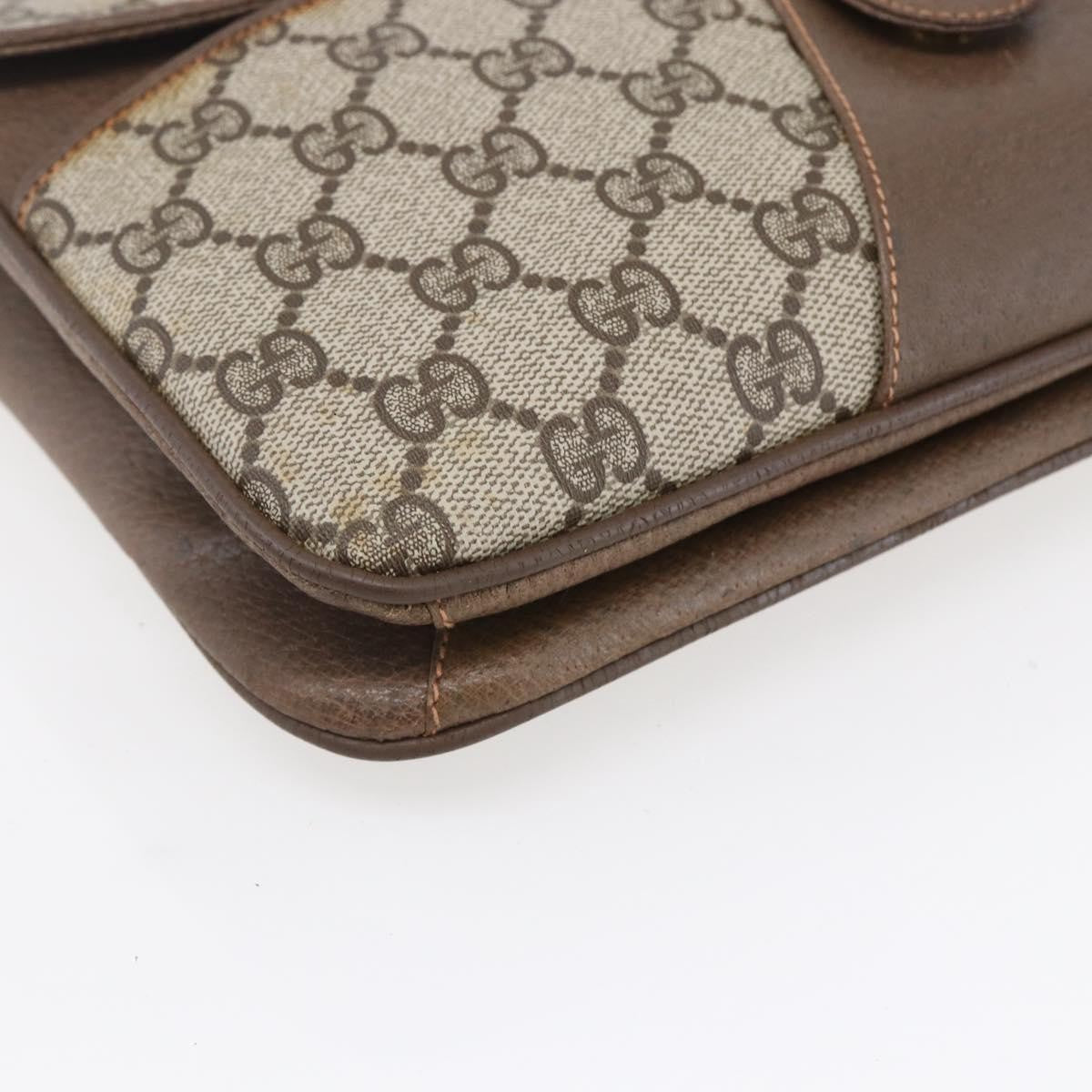 Gucci Vintage Shoulder Bag GG Canvas and Leather, BEIGE, CANVAS, Shoulder bag