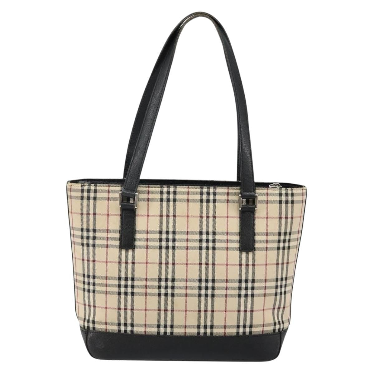 Burberry Vintage Zip Tote House Check Coated Canvas, BEIGE, CANVAS, Tote bag