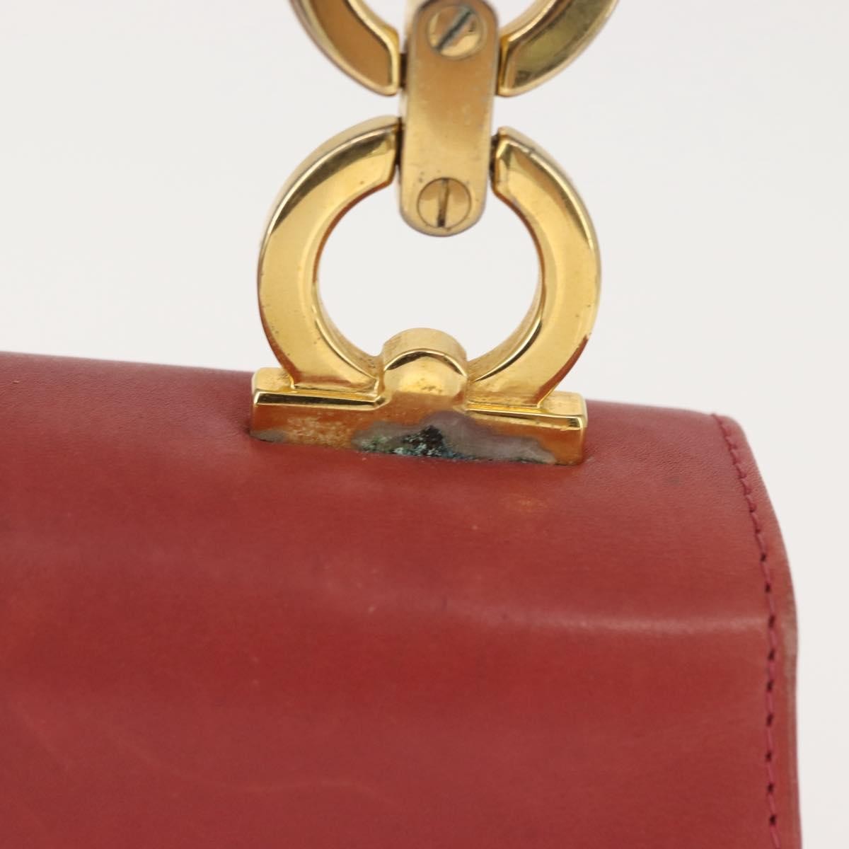 Salvatore Ferragamo Gancini Shoulder Bag Leather, PINK, LEATHER, Shoulder bag