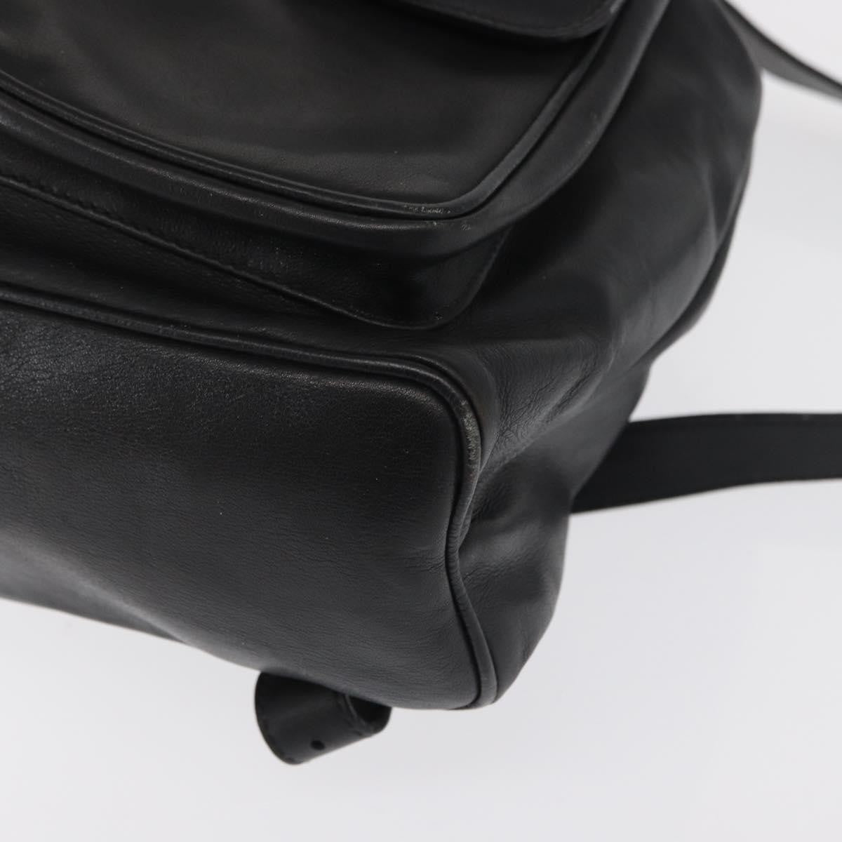 Gucci Vintage Bamboo Backpack Leather, BLACK, LEATHER, Backpack
