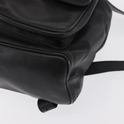 Gucci Vintage Bamboo Backpack Leather, BLACK, LEATHER, Backpack