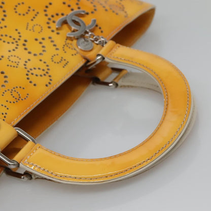 Chanel CC No.5 Shopping Tote Perforated Patent, YELLOW, PATENT_LEATHER, Tote bag