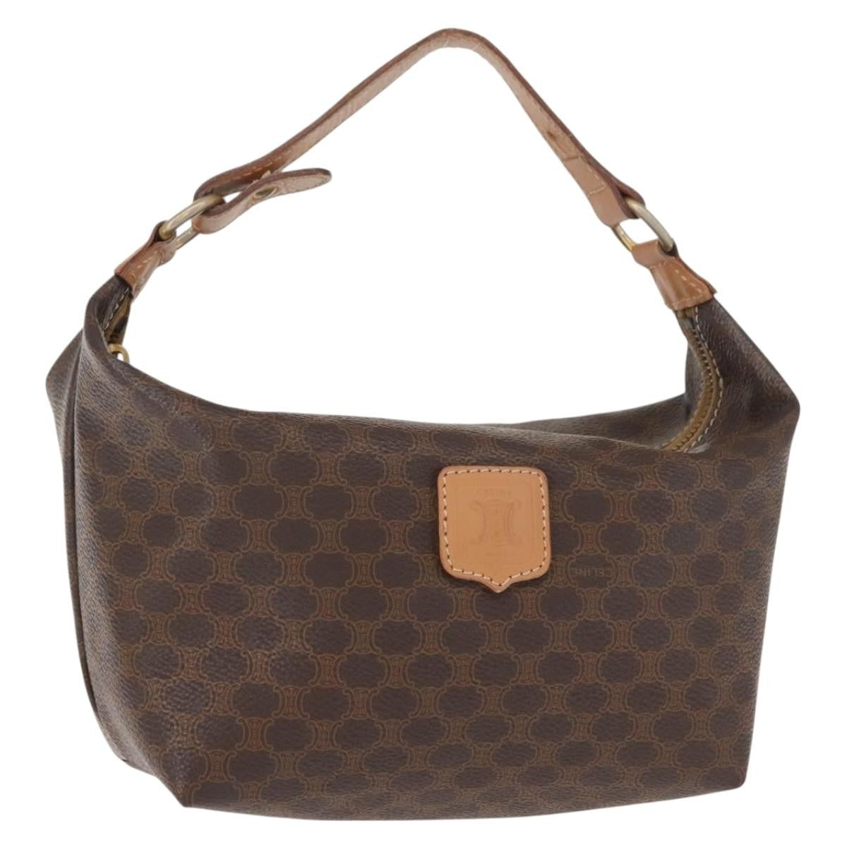 Celine Vintage Macadam Handbag Macadam, BROWN, CANVAS, Handbag