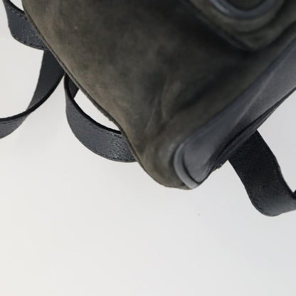 Gucci Vintage Bamboo Backpack Suede, NAVY, SUEDE, Backpack
