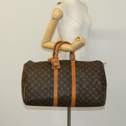 Louis Vuitton Keepall Bag Monogram Canvas, BROWN, CANVAS, Travel bag