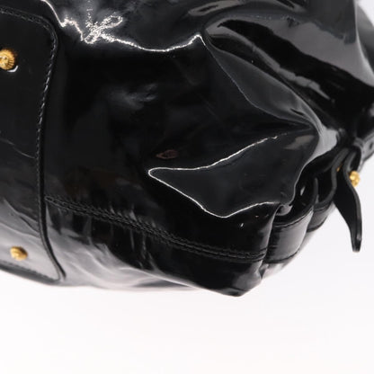 Salvatore Ferragamo Gancini Tote Patent leather, BLACK, PATENT_LEATHER, Tote bag