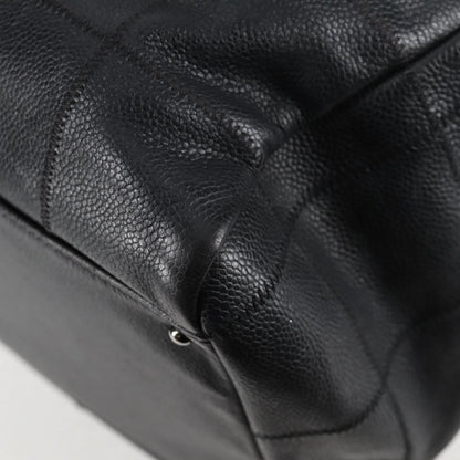 Chanel Square Stitch Shoulder Bag Quilted Caviar, BLACK, LEATHER, Shoulder bag