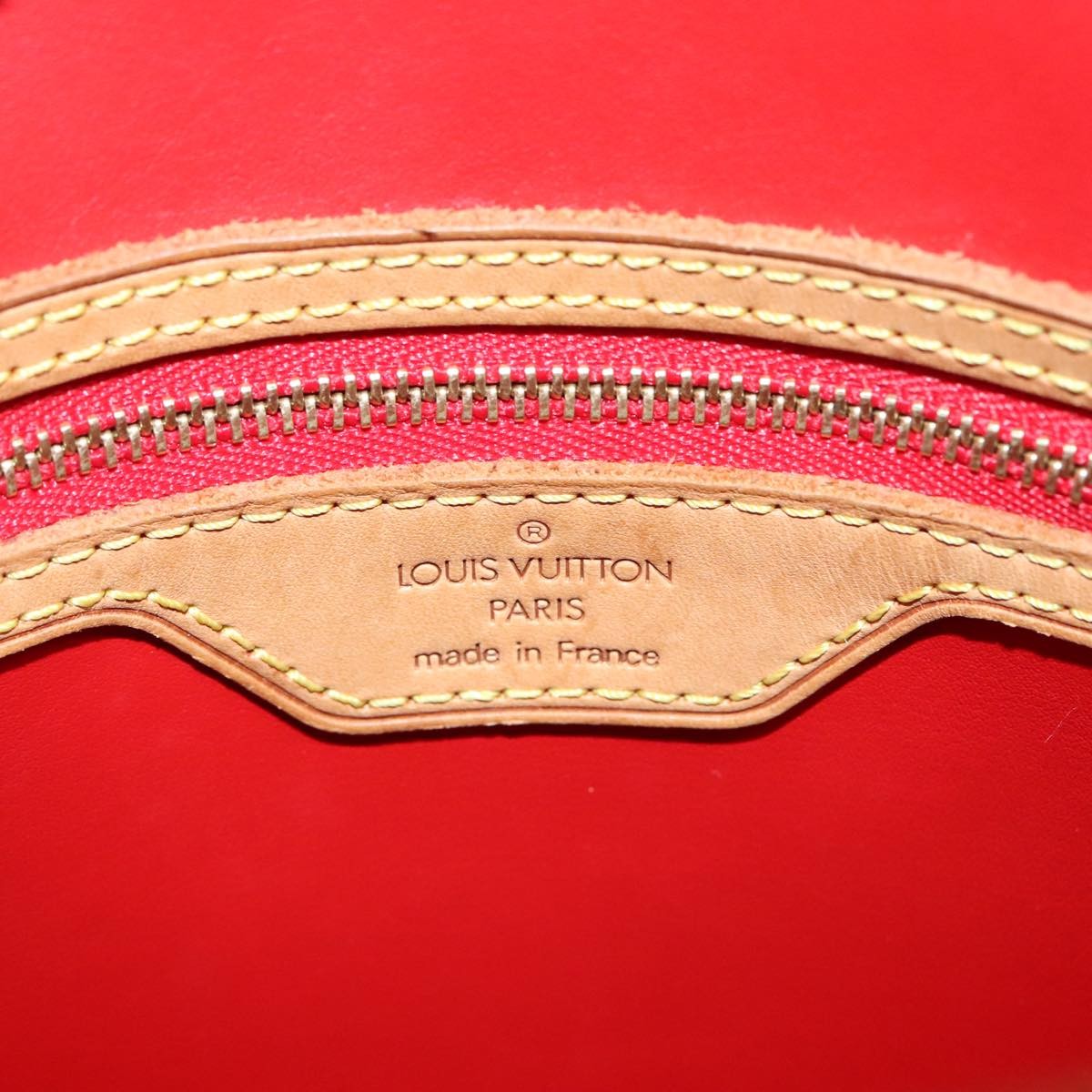 Louis Vuitton Bucket Bag Monogram Vernis, Red, Patent Leather, Shoulder Bag